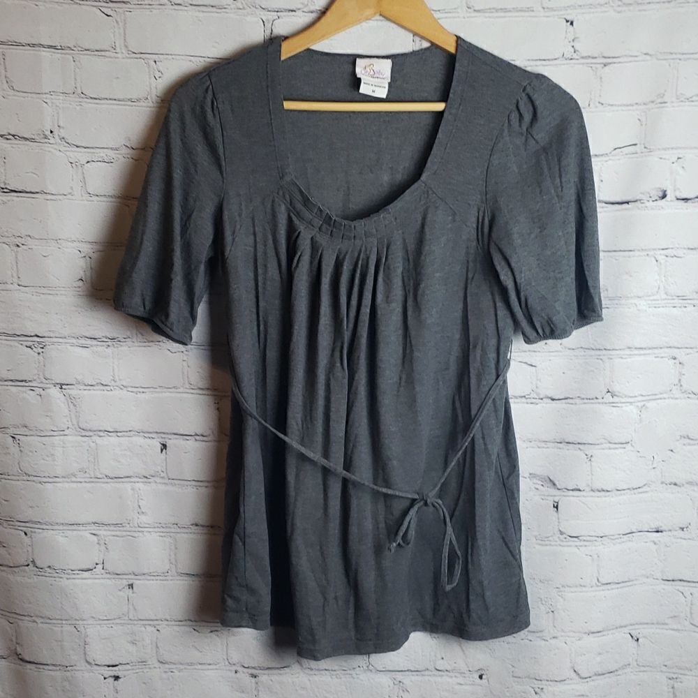 Gray Maternity Top by Oh Baby